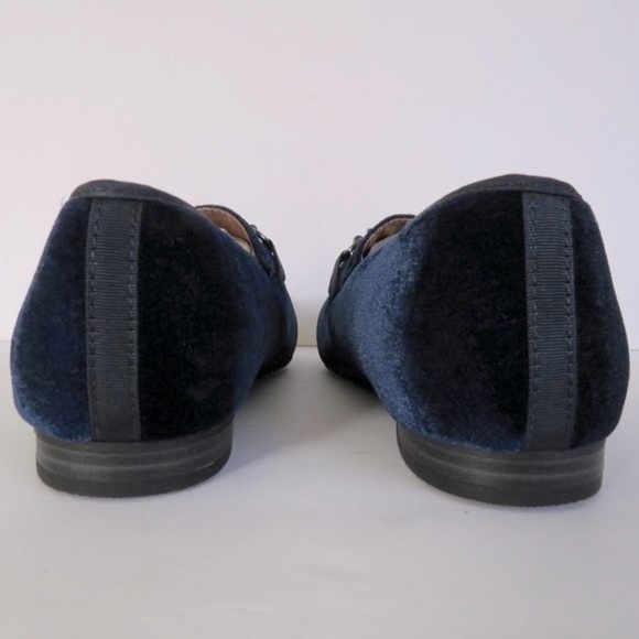 LANE BRYANT Shoes Women's Navy Blue Velvet Loafers Flat Shoes Size 10W NEW - Picture 4 of 6